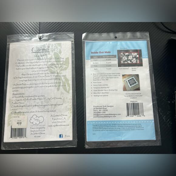 Set of Two- Sewing Project Patterns- Place Mats and Bag- accessories - Picture 3 of 4